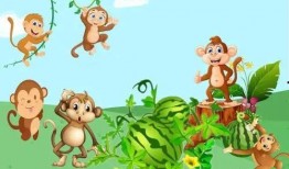 幼儿故事猴子吃瓜,一场猴子的瓜果盛宴